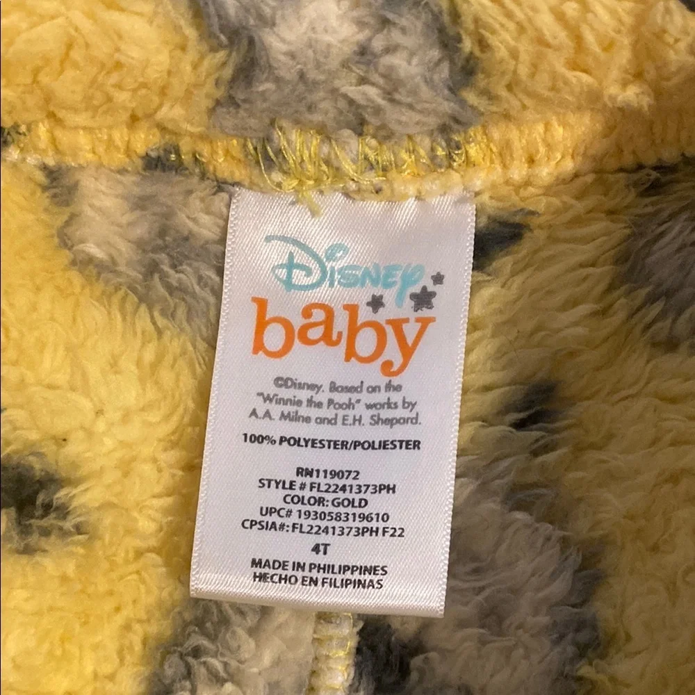Disney Winnie The Pooh Yellow Fleece Pajama Set 4T